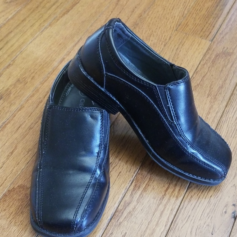 cherokee black dress Shoes loafers Boys sz 12